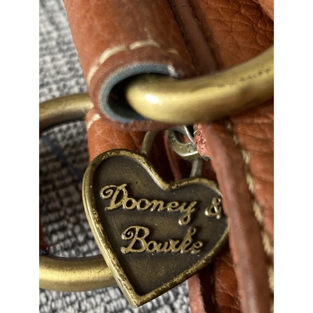 Vtg DOONEY & BOURKE Beige/Tan‎ SIGNATURE JACQUARD Canvas/Leather SATCHEL